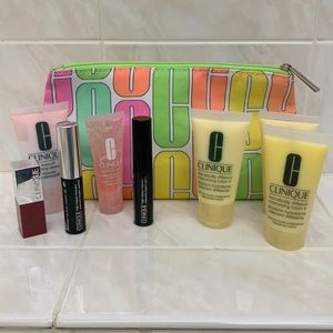 Clinique makeup bag and samples